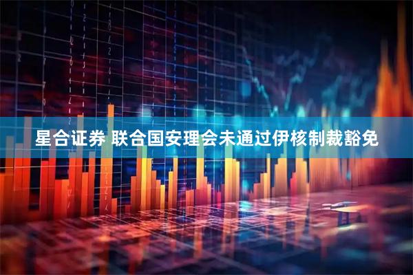 星合证券 联合国安理会未通过伊核制裁豁免