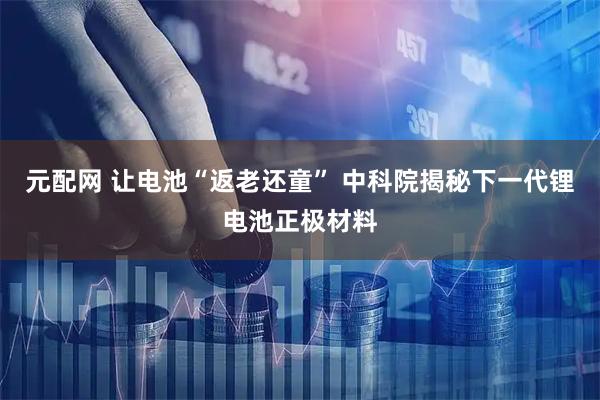 元配网 让电池“返老还童” 中科院揭秘下一代锂电池正极材料