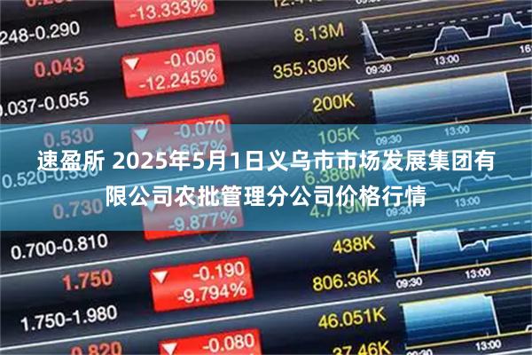 速盈所 2025年5月1日义乌市市场发展集团有限公司农批管理分公司价格行情